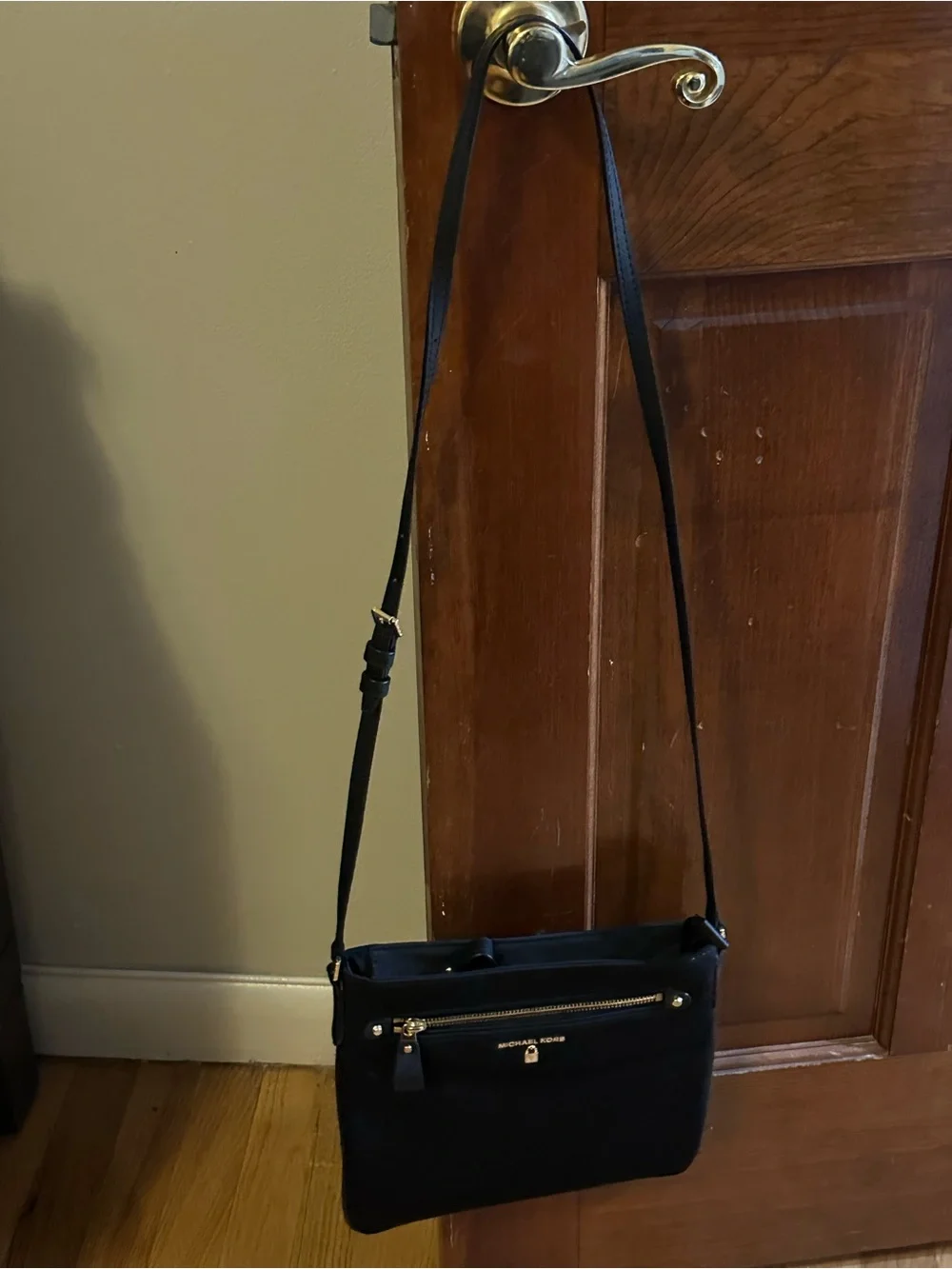 Michael Kors Black Crossbody Bag with Gold Hardware